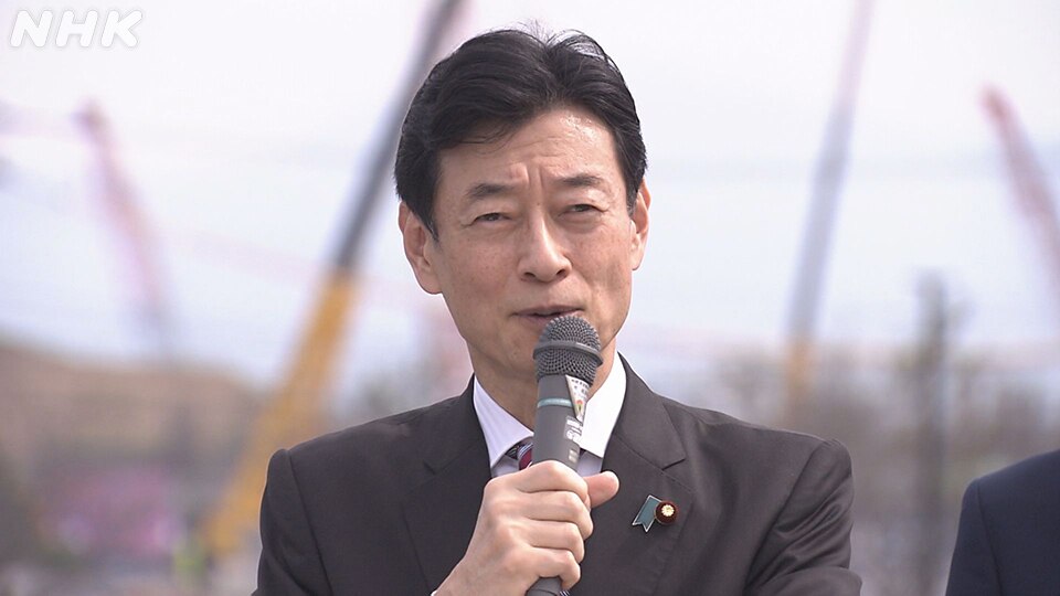熊本を視察した西村経済産業大臣